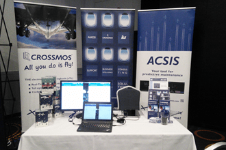 CrossConsense's exhibition booth presenting CROSSMOS and ACSIS