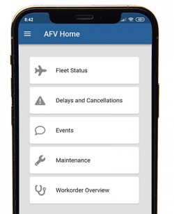 Aircraft Fleet View Main Menu